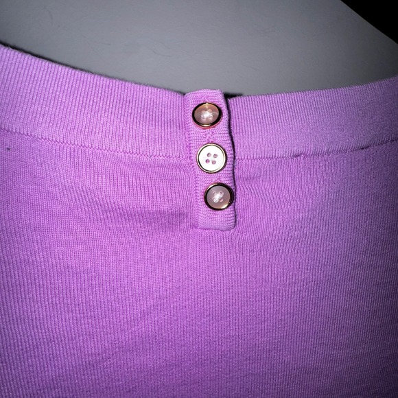 Talbots Plus Size 2X Lavender Cotton Blend Boat Neck 3/4 Sleeve Sweater Bright - Picture 7 of 10